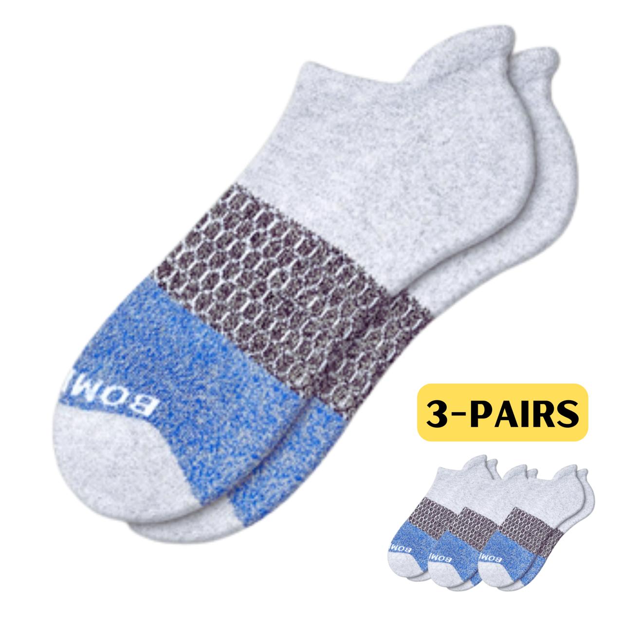Ankle Socks 3-Pack – Black, Grey, Navy | Unisex Cushioned Comfort with Arch Support