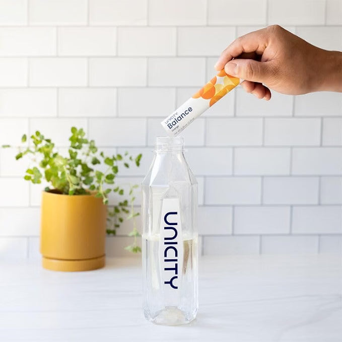 Unicity Balance Fiber Supplement | Supports Healthy Glucose Response & Fullness | Pre-Meal Soluble Fiber Drink Mix | Natural Orange | 30 Stick Packs