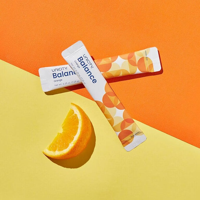 Unicity Balance Fiber Supplement | Supports Healthy Glucose Response & Fullness | Pre-Meal Soluble Fiber Drink Mix | Natural Orange | 30 Stick Packs