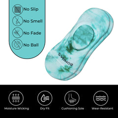 4-Pack Bombas Women's Lightweight Tie Dye No Show Socks Size Large