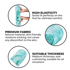 4-Pack Bombas Women's Lightweight Tie Dye No Show Socks Size Large