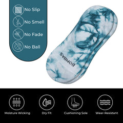 4-Pack Bombas Women's Lightweight Tie Dye No Show Socks Size Large