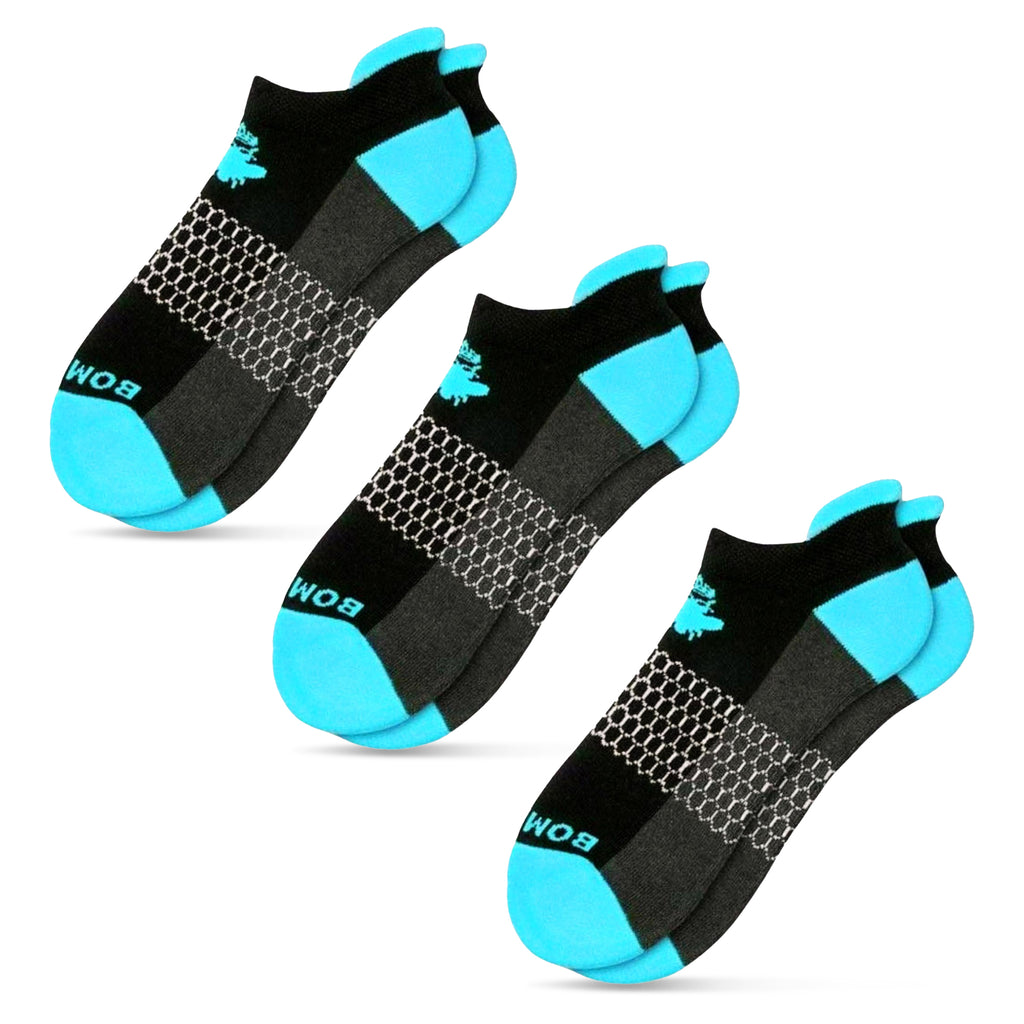 Bomba Original Ankle Socks Electric Blue / Black Women's Socks Medium 8-10 1/2  3-pack