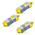 Unisex Athletic Ankle Socks – 3-Pack in Yellow and Grey | Breathable, Cushioned Fit