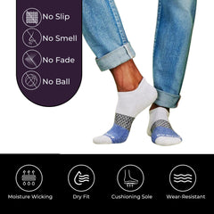 Ankle Socks 3-Pack – Black, Grey, Navy | Unisex Cushioned Comfort with Arch Support