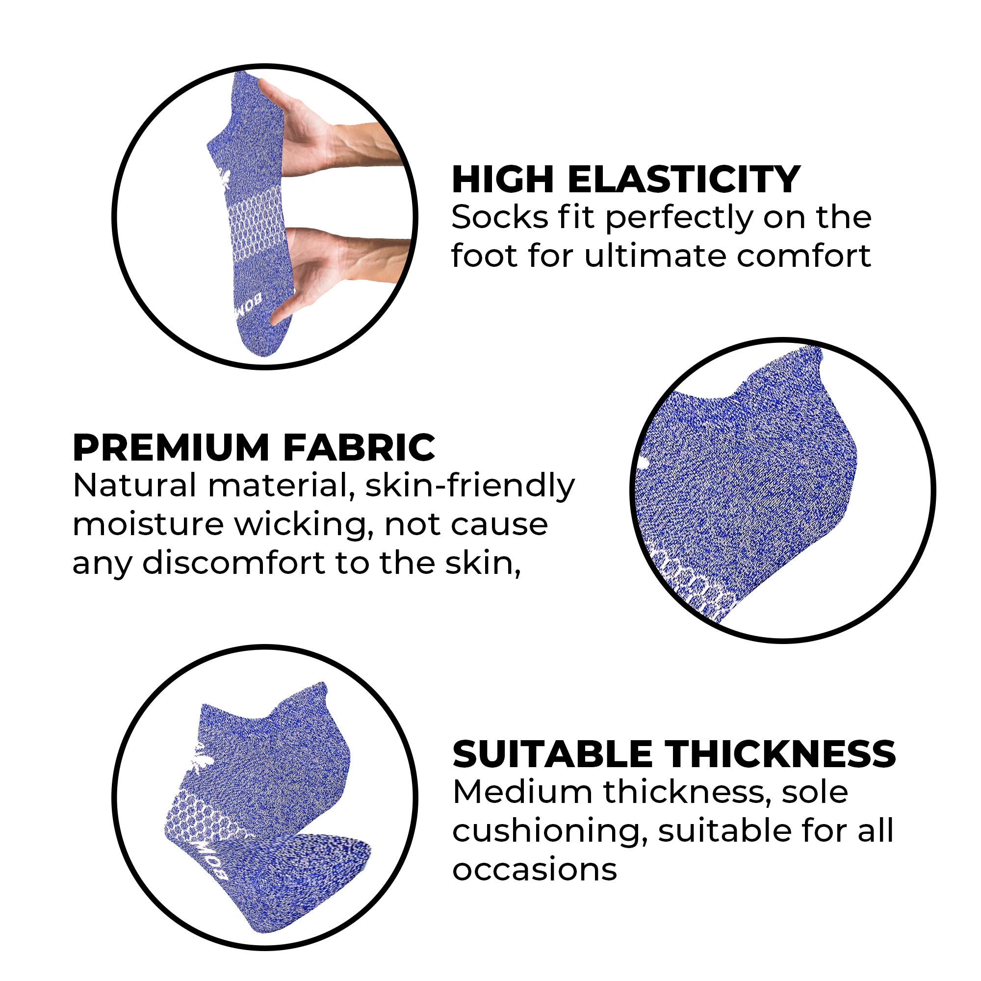 Unisex Violet Marl Ankle Socks – Arch Support | Seamless, Moisture-Wicking | 1 Pair