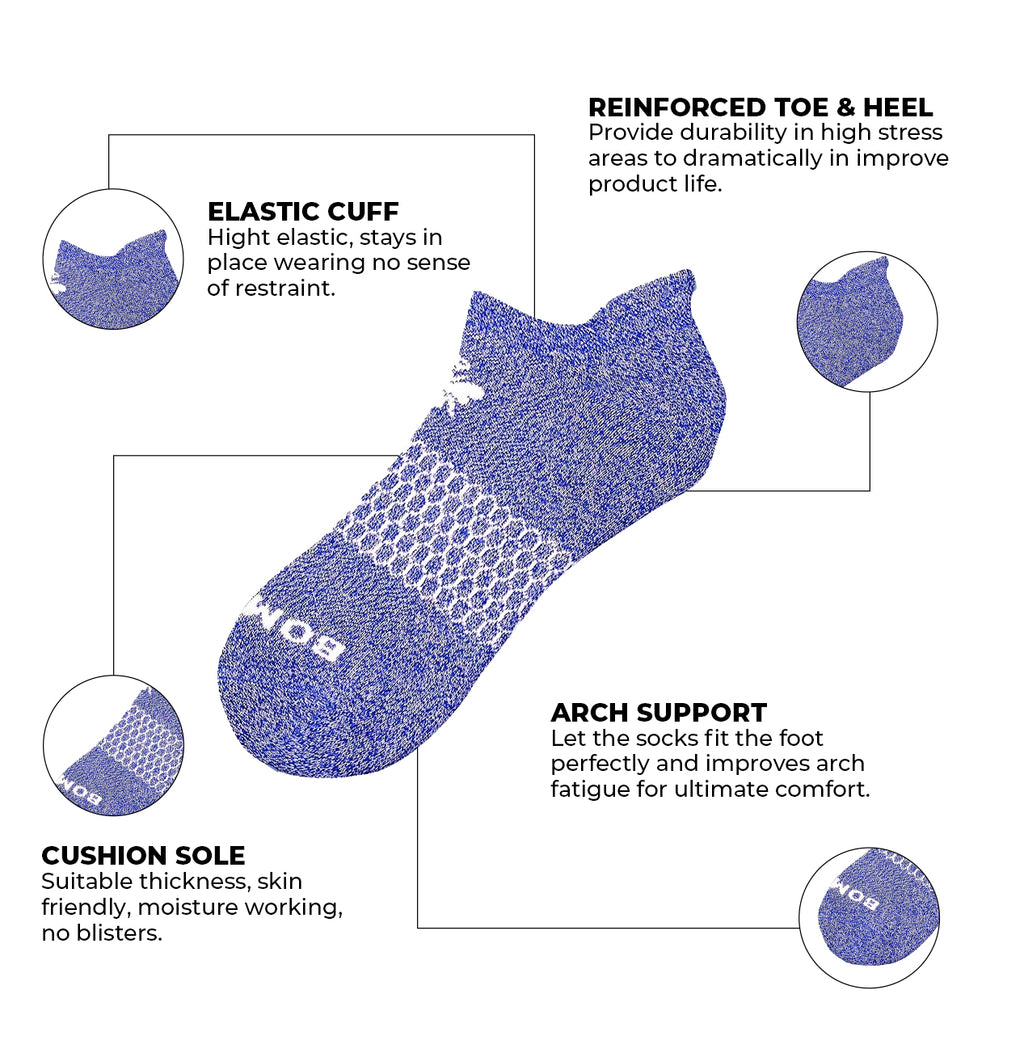 Unisex Violet Marl Ankle Socks – Arch Support | Seamless, Moisture-Wicking | 1 Pair
