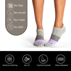 Women’s Ankle Socks – Grey and Light Purple | Soft, Cushioned, Breathable Everyday Comfort