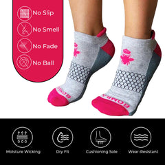 Hot Pink Ankle Socks | Soft, Cushioned, Breathable Low-Cut Socks for Daily Comfort (Unisex)