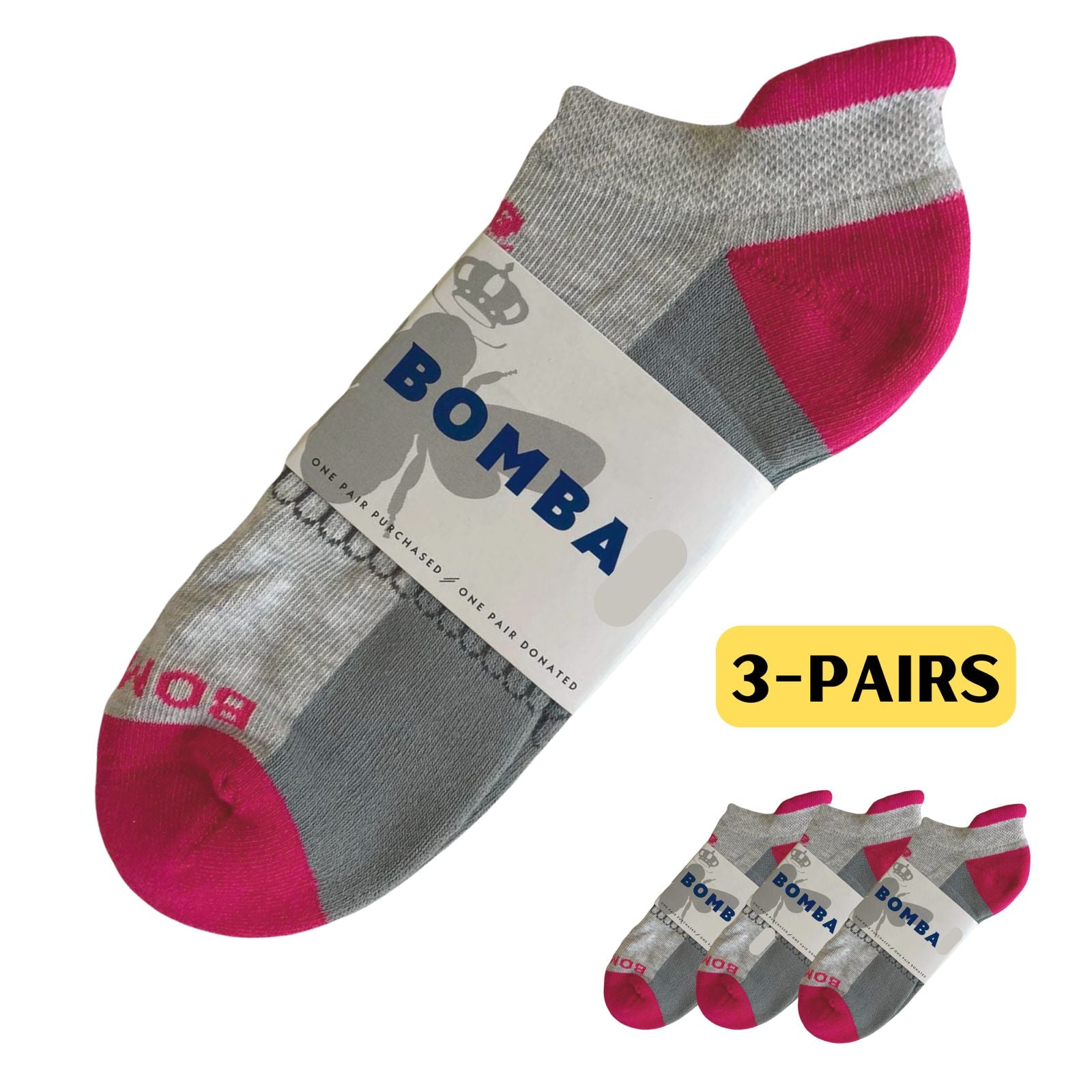 3 pairs Bomba Women's Original Ankle socks - Size
Medium 8-10.5